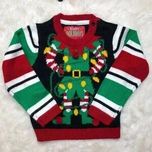 Happy Holidays Christmas  Elf Sweater Size 3T